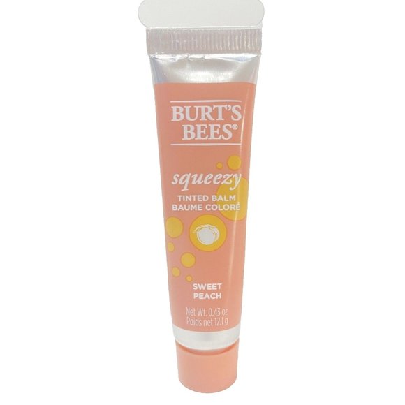 Burt's Bees Natural Squeezy Tinted Lip Balm, Sweet Peach 12g Ounce Squeeze Tube - Picture 2 of 3